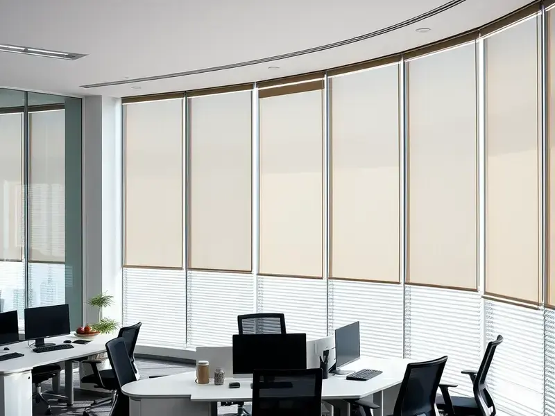 Modern office with blinds