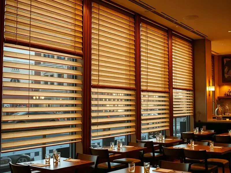 Restaurant blinds installation